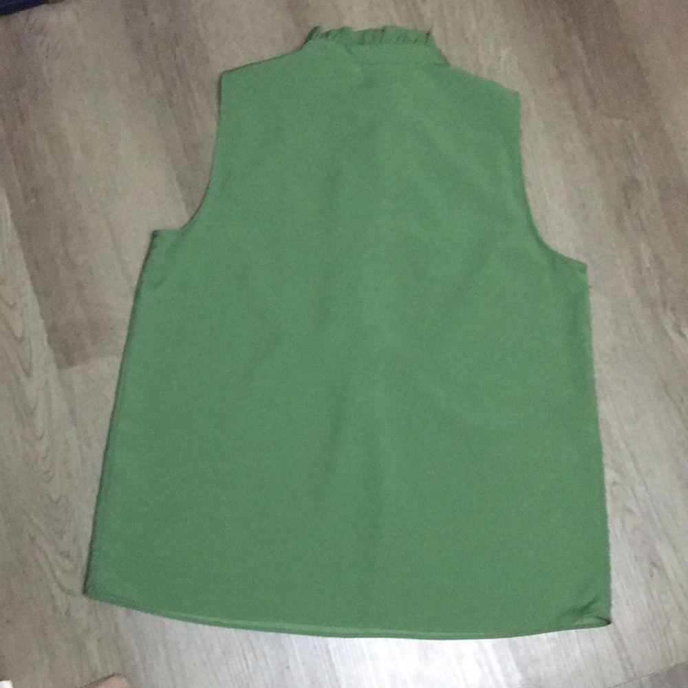 J. Crew Womens Green Sleeveless Ruffled Top (Size 6) - Picture 12 of 13